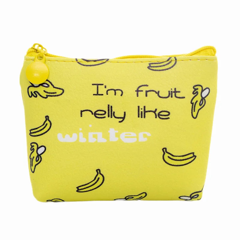 Cute Cartoon Kids Coin Purse Women Wallet Animal Fruit Small Zipper Pouch Leather Female Children's Purses Mini Wallets