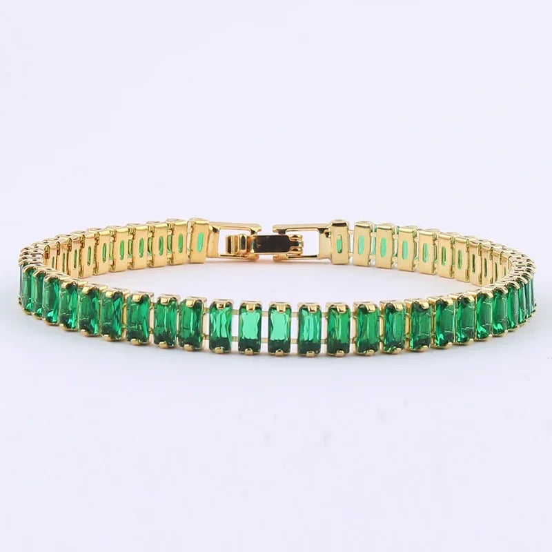 Hemasa Pink colour Cubic Zirconia Tennis Bracelets for Women/Girls