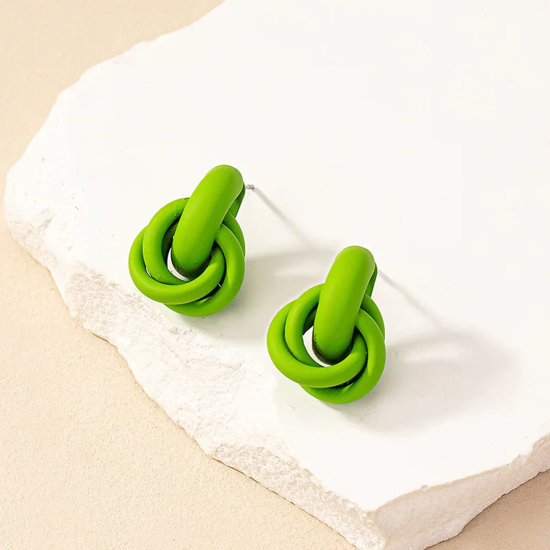 Geometric Circle Crossed Earrings For Women Girls Exquisite Personality Design Sporty Gift Fashion Jewelry Ear Accessories DE054