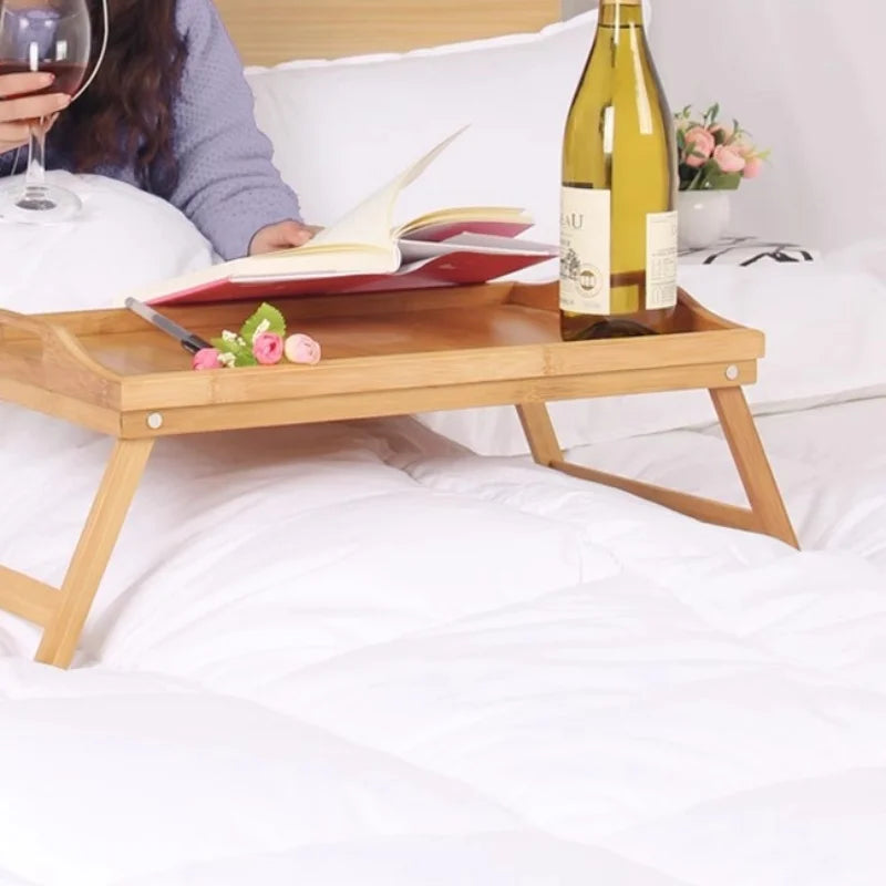 50x30x24cm Portable Natural Bamboo Bed Breakfast Tray Laptop Desk Reading Gaming Desk Folding Table Useful Simple Woolden Tool