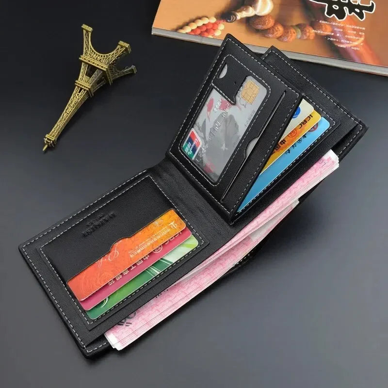 Wallet With Multiple Card Slots Short Wallet Thin Style Soft Slim Card Holder Zipper Coin Pocket Mens Wallet Holder Purses
