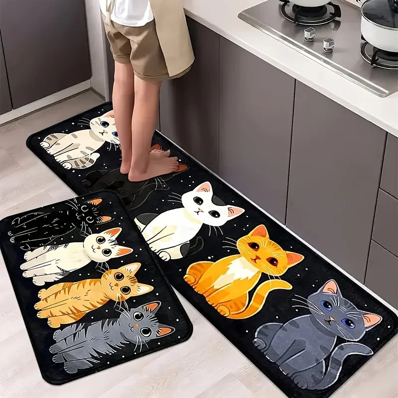 Tejesa Cute Print Kitchen Mat/Non-Slip Durable Machine Washable Soft Rug for Home Office Bathroom Decor