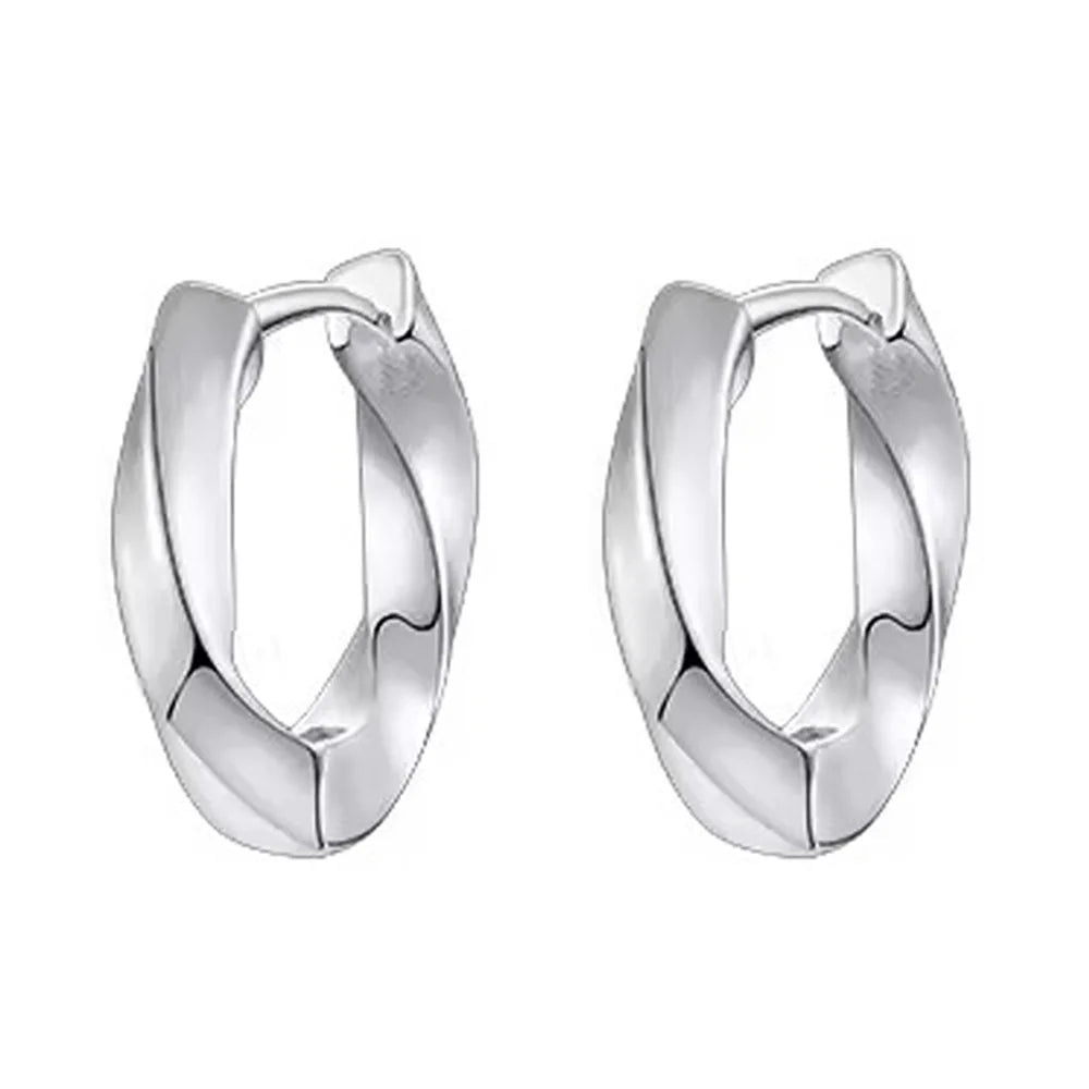 Hemasa 925 Sterling Silver Earrings Simple Mobius Women Elegant Wedding Party Anniversary Jewelry Gift