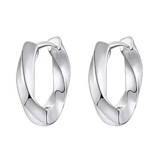 Hemasa 925 Sterling Silver Earrings Simple Mobius Women Elegant Wedding Party Anniversary Jewelry Gift