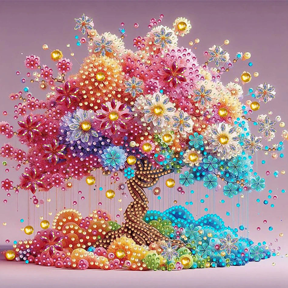 Hemasa 5D DIY Diamond Painting Flower Kit Tree Decoration DIY Special Shaped Drill Diamond Mosaic Art Gift Crafts for Wall Home Decor