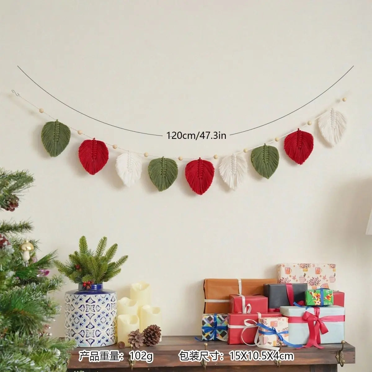 Hemasa Hand Woven Leaves Flags Tapestries Photo Props Ins Colorful Children's Room Background Wall Decorations Birthday Party Banner