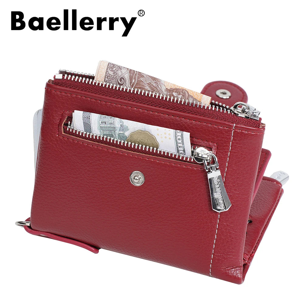 Tejesa  Women's Wallet with Keychain Strap, Multi Card Holder & Coin Zip Pocket, Ins Style Short Bifold Wallet for Wo