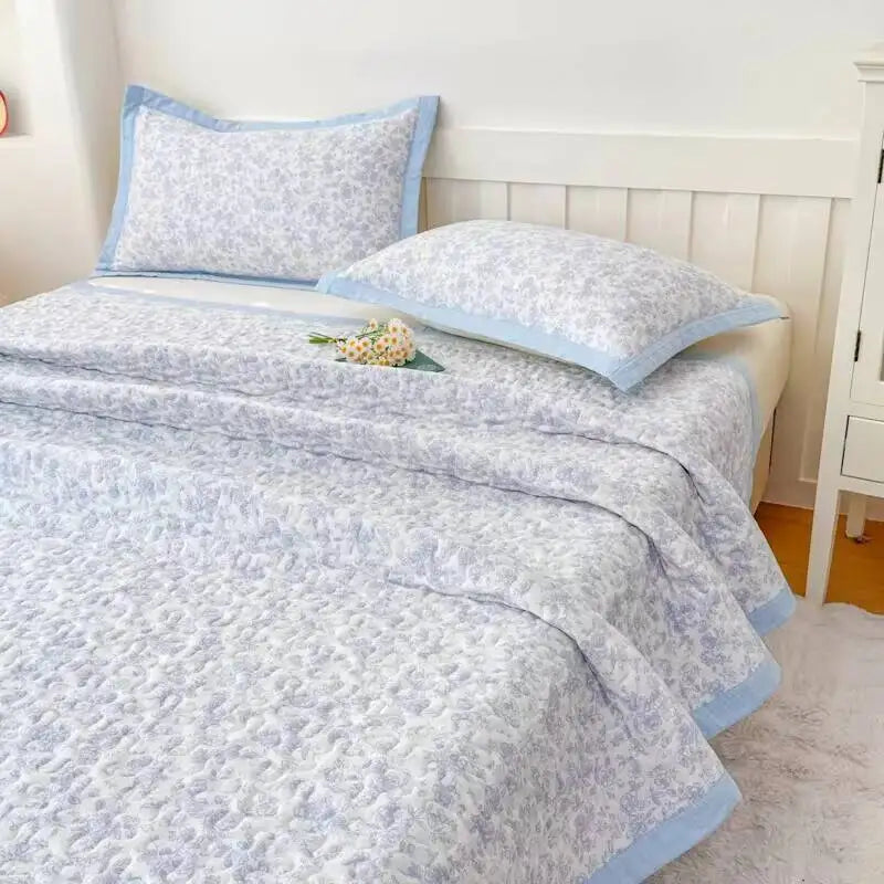 1Pc Purple Flower Bedspreads For Bed Thick Patchwork Blanket Single/Queen/King Floral Style Quilted Duvet Soft Bedspread