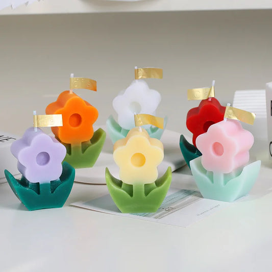 Tulips Flowers Silicone Candle Mold DIY Craft Plant Flower Plaster Resin Mold Handmade Home Ornaments Soap Candle Making