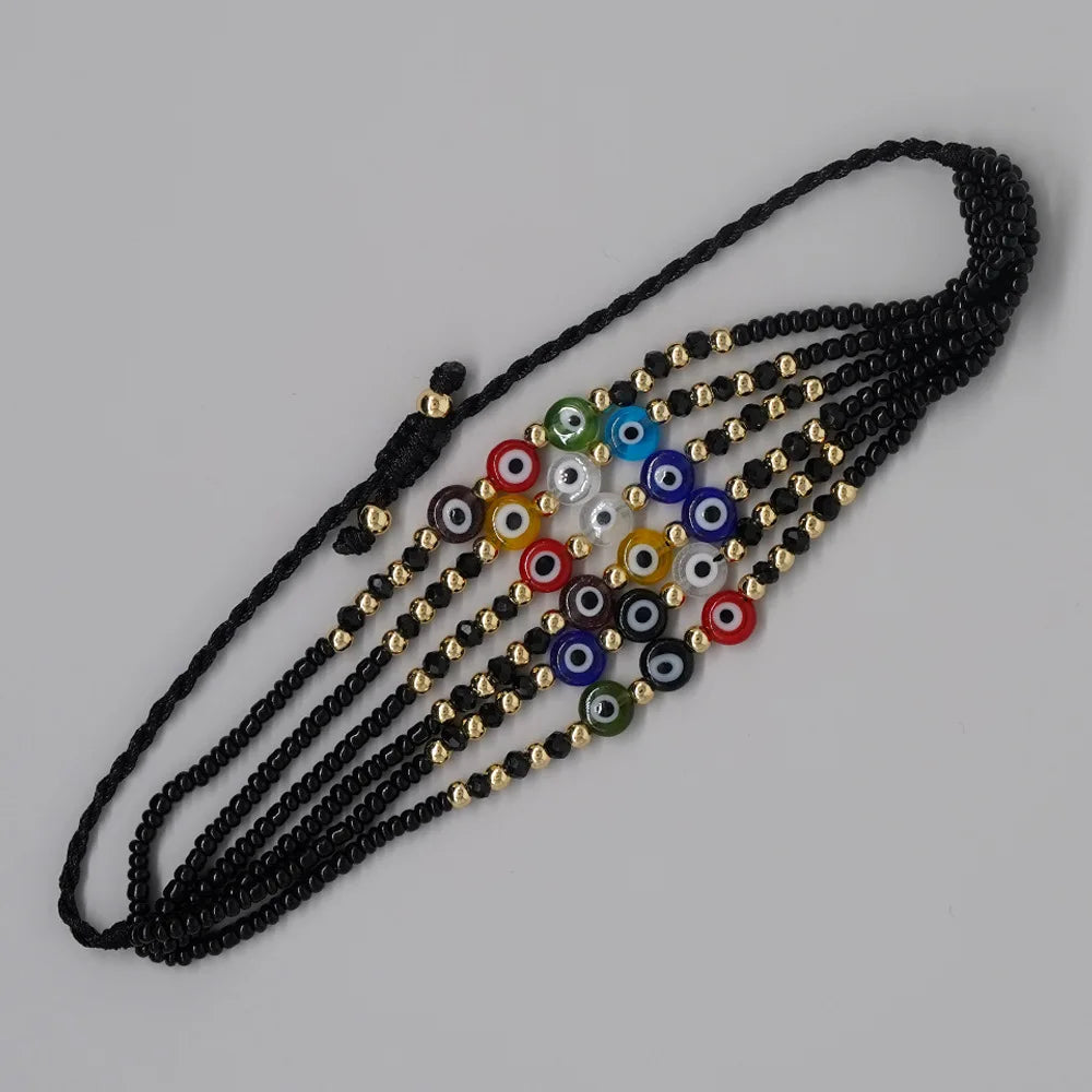 Go2boho Bohemian Seed Beaded Bracelets For Women Colorful Evil Eye Charms Lucky Handmade Jewelry Gifts 2024 New