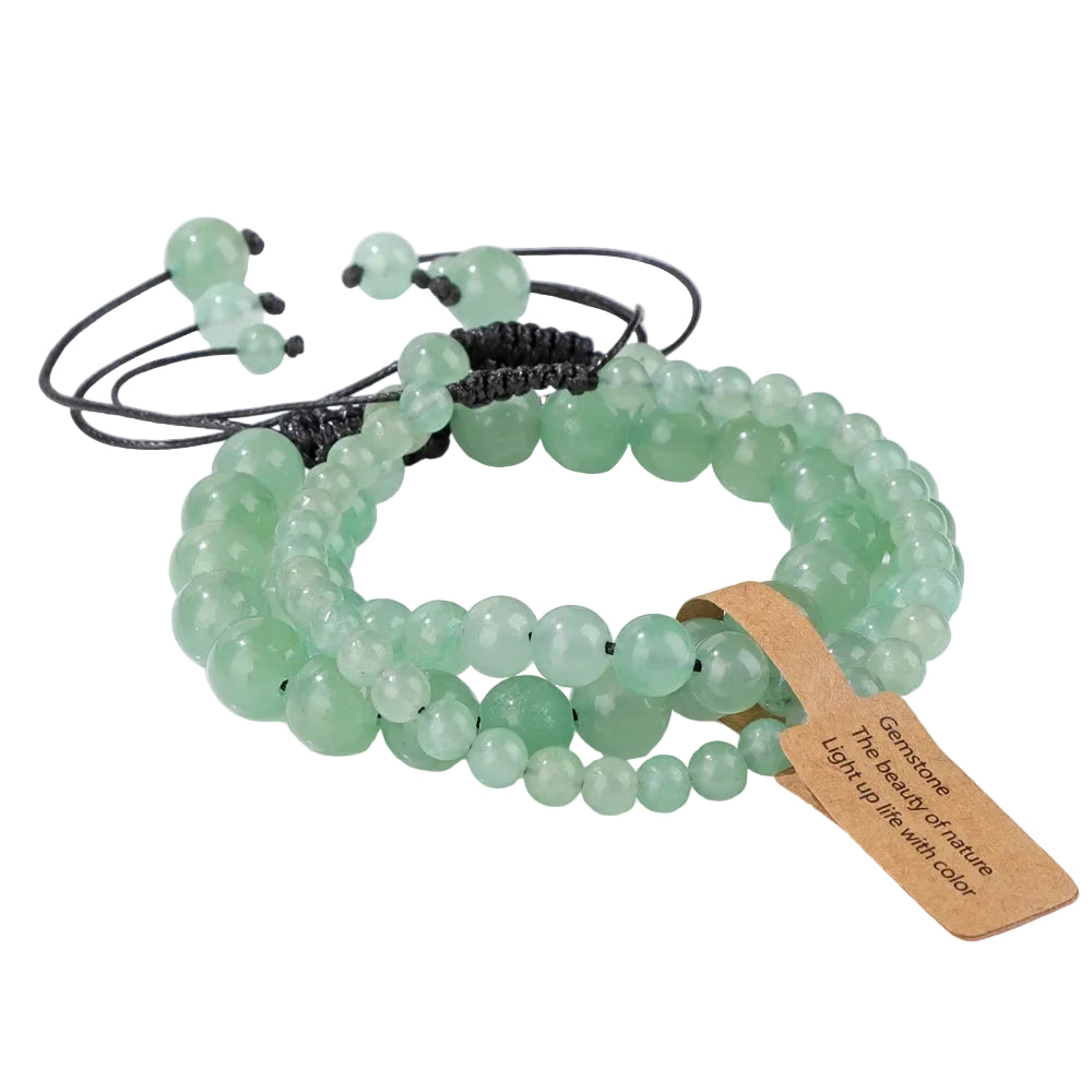 Tejesa  3pcs  Amazonite Bracelets for Women Men 4/6/8mm Beads Braided Bracelet Handmade Adjustable Wristbands Jewelry