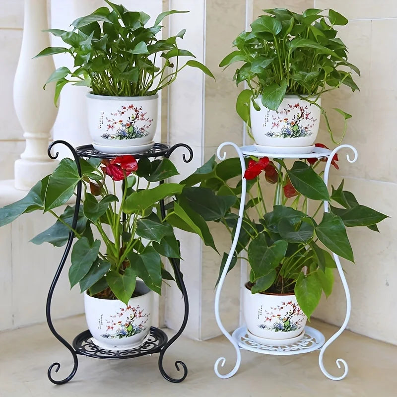 Tejesa Indoor and Outdoor Multi-layer Flower Pot Stand European Style Living Room Balcony Green Radish Succulent Storage Rack with Tray