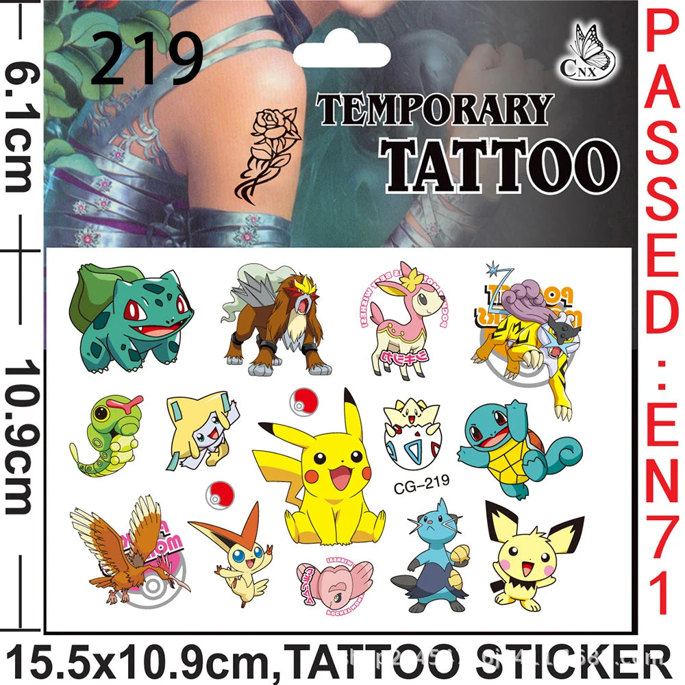 Tejesa Pokemon Pikachu Birthday Party Favors Gifts Slap Bracelets Stamps Tattoos Stickers Kids Goodie Bag Fillers Party Supplies Decora