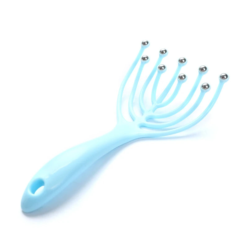 1 Pc Head Massager Scalp Neck Comb Roller Five Finger 9 Claws Steel Ball Hand Held Relax Spa Hair Care For Hair Stress Relief