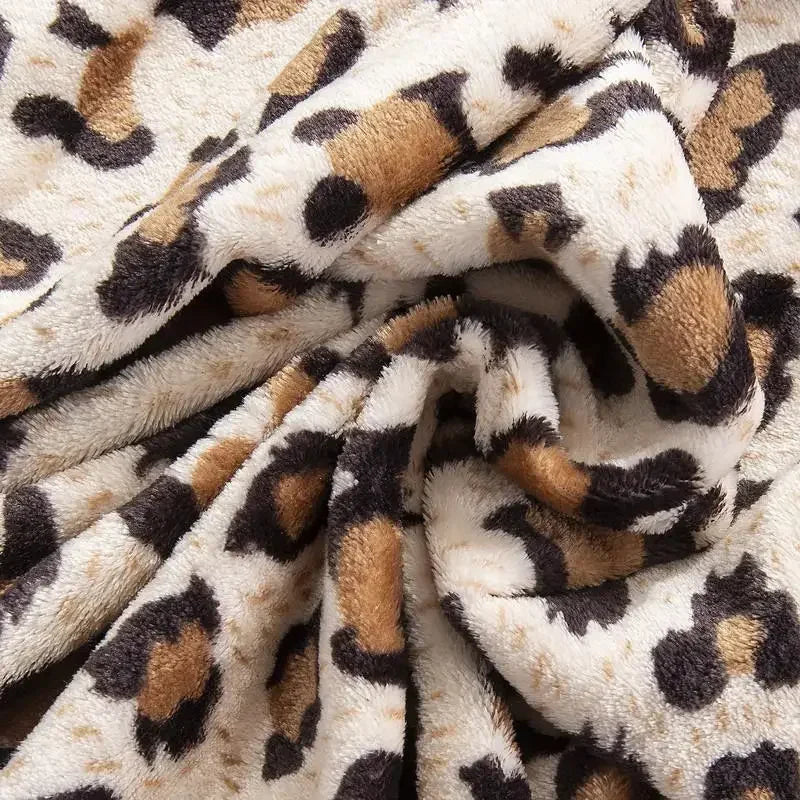 Super Soft Coral Fleece Flannel Blankets Leopard Stripe Printed Sofa Bed Bedspread Plaid Blankets