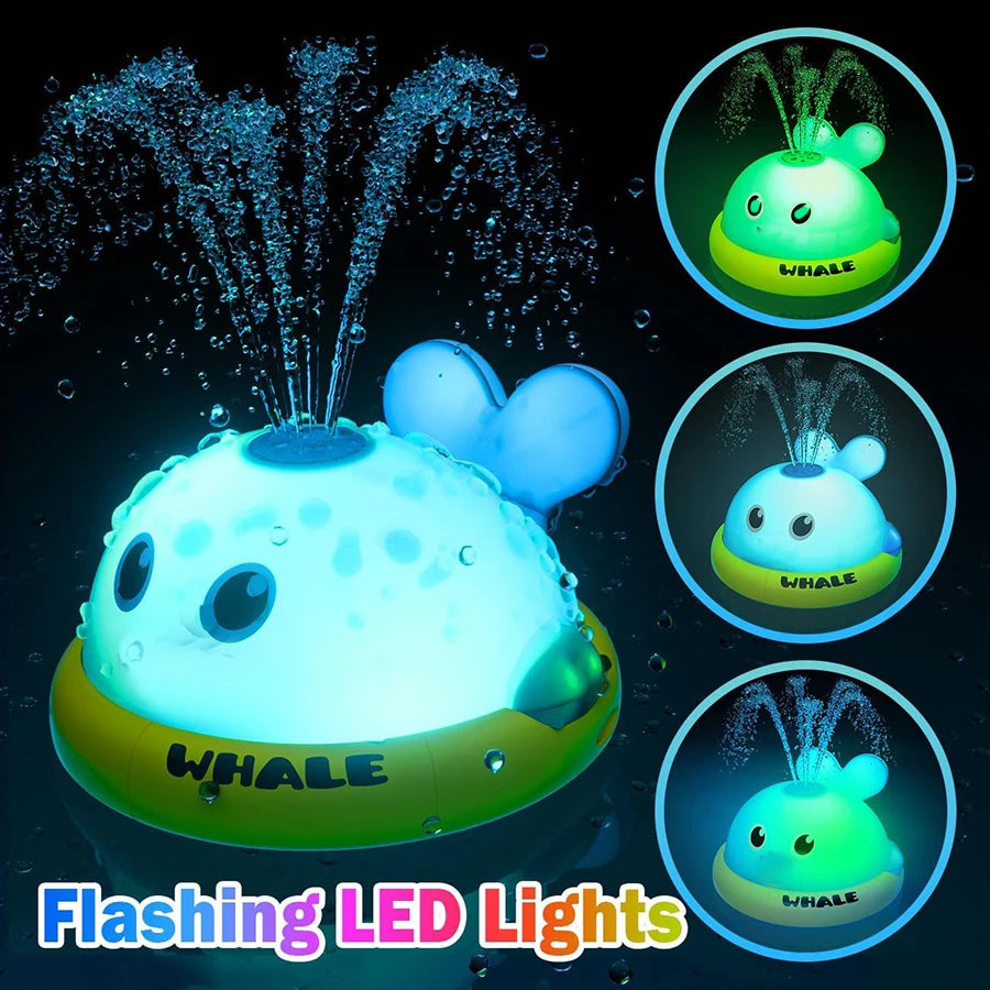 Tejesa Baby Bath Toys Toddler Bath Toys for Kids Light Up Whale Bath Toys Sprinkler Pool Water Table Infant Toys Bathtub Fountain Toy