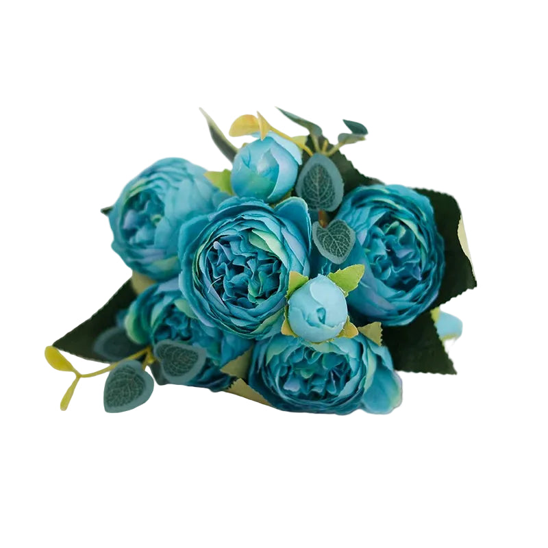Tejesa 3 Pcs  Peony Artificial Flower Exquisite Wedding Bridal Party Bouquets Home Vase Accessories Fake Christmas Table Garden Backdrop Decor