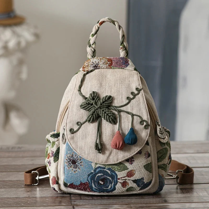 Luxury 3D Pumpkin Pattern Women Travel Backpack High Quality Linen Female Backpack Fashion Prettry Style Girls Daypack Backpack