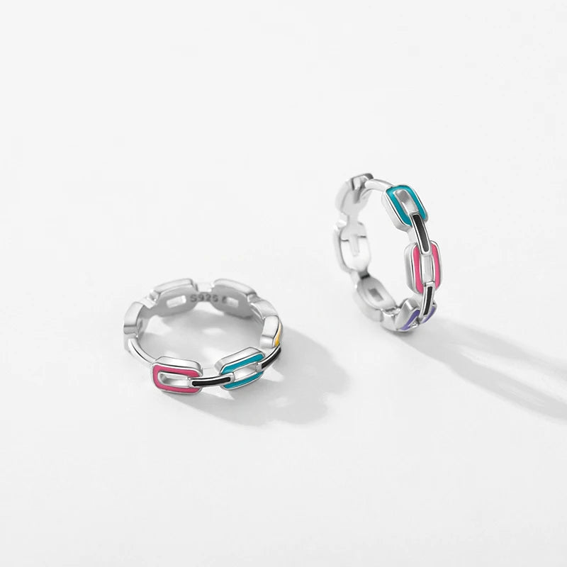 Modian 925 Sterling Silver Charm Original Geometric Ear Buckles Rainbow Color Enamel Hoop Earrings For Women Party Fine Jewelry
