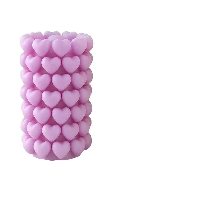 Hemasa  Basket Form Stacking Hearts Silicone Mold Valentine's Day Handmade Gifts Aroma Candle Molds Love Cylinder Candle Mould