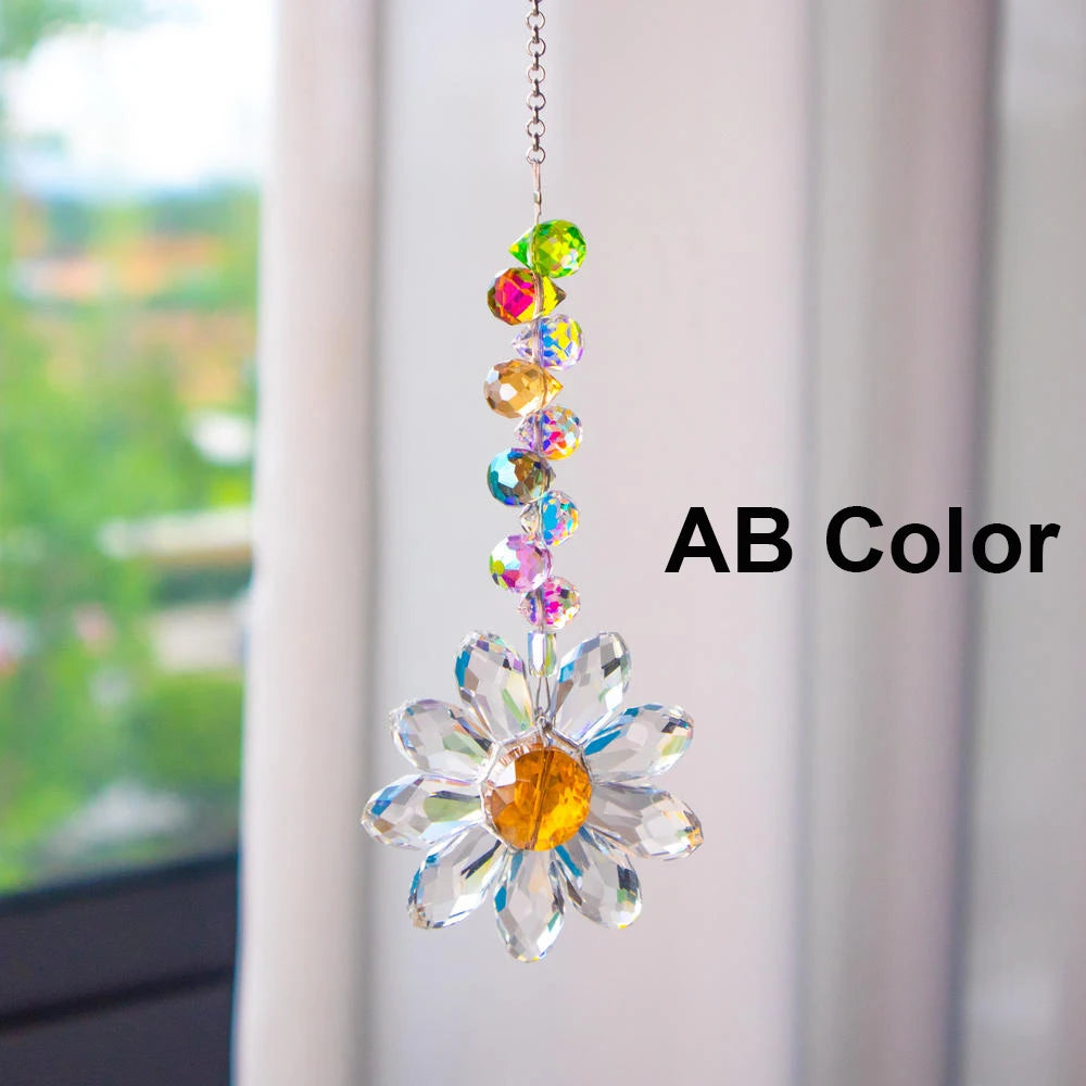 Hemasa Daisy  Crystal Sun Catcher  Window Decors Rainbow Maker Indoor Suncatcher Courtyard Garden Decoration