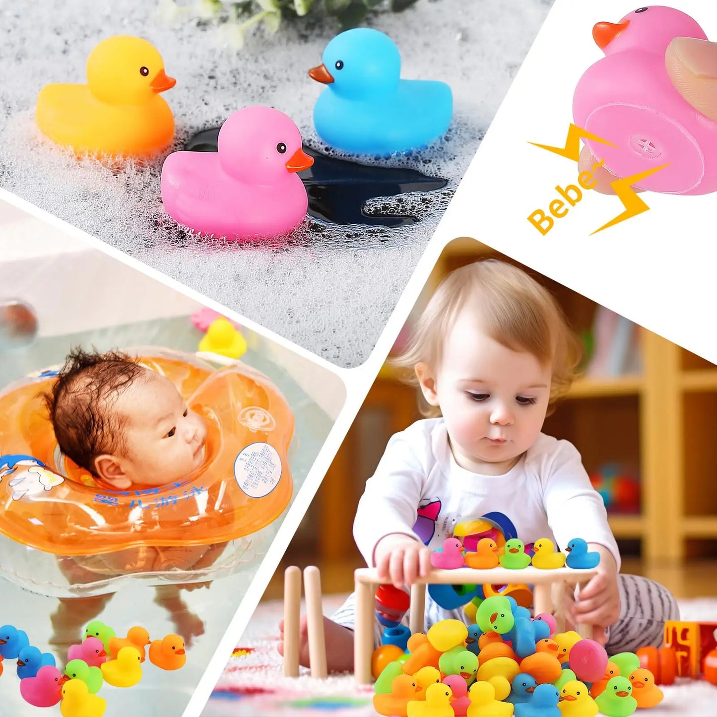 Tejesa 50/100/150Pcs Mini Rubber Duck  Multicolor Bath Ducks Bulk Float Duck Toy for Shower Birthday Party Favors Gift Classroom