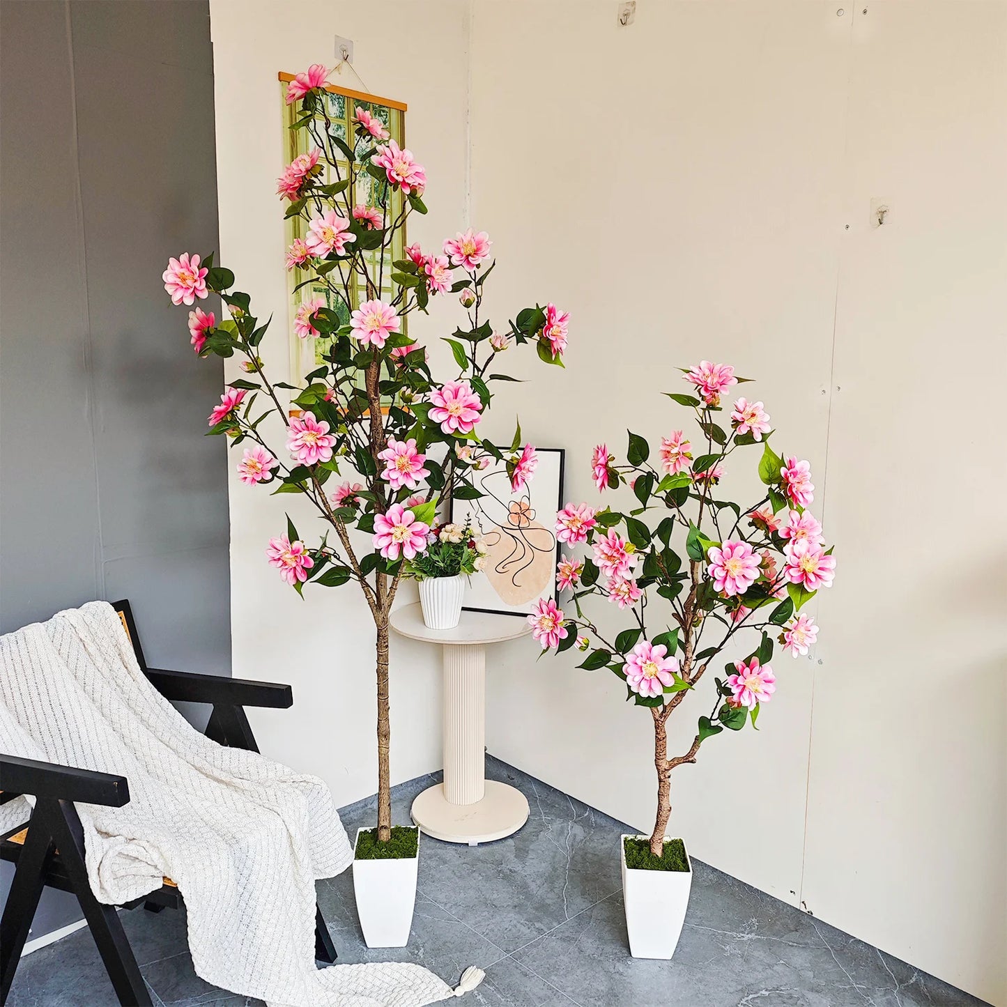 Tejesa 125-180CM Artificial Chrysanthem tree plant faux flower Indoor outdoor fake plant for home garden wedding living room decoration