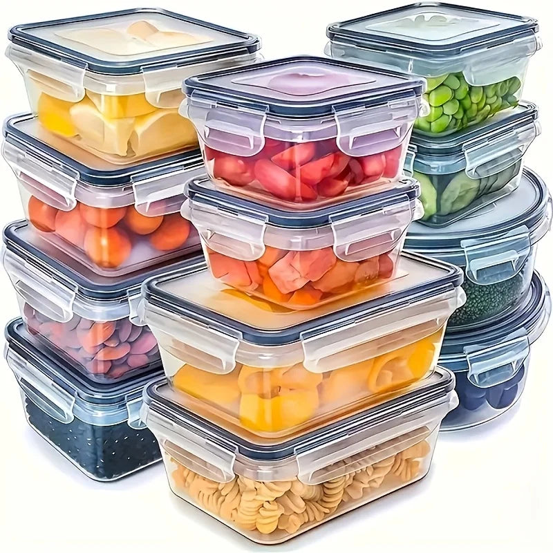 4-Piece Food Storage Containers Set with Lids, Airtight for Fruits Vegetables Pasta Kitchen Organization