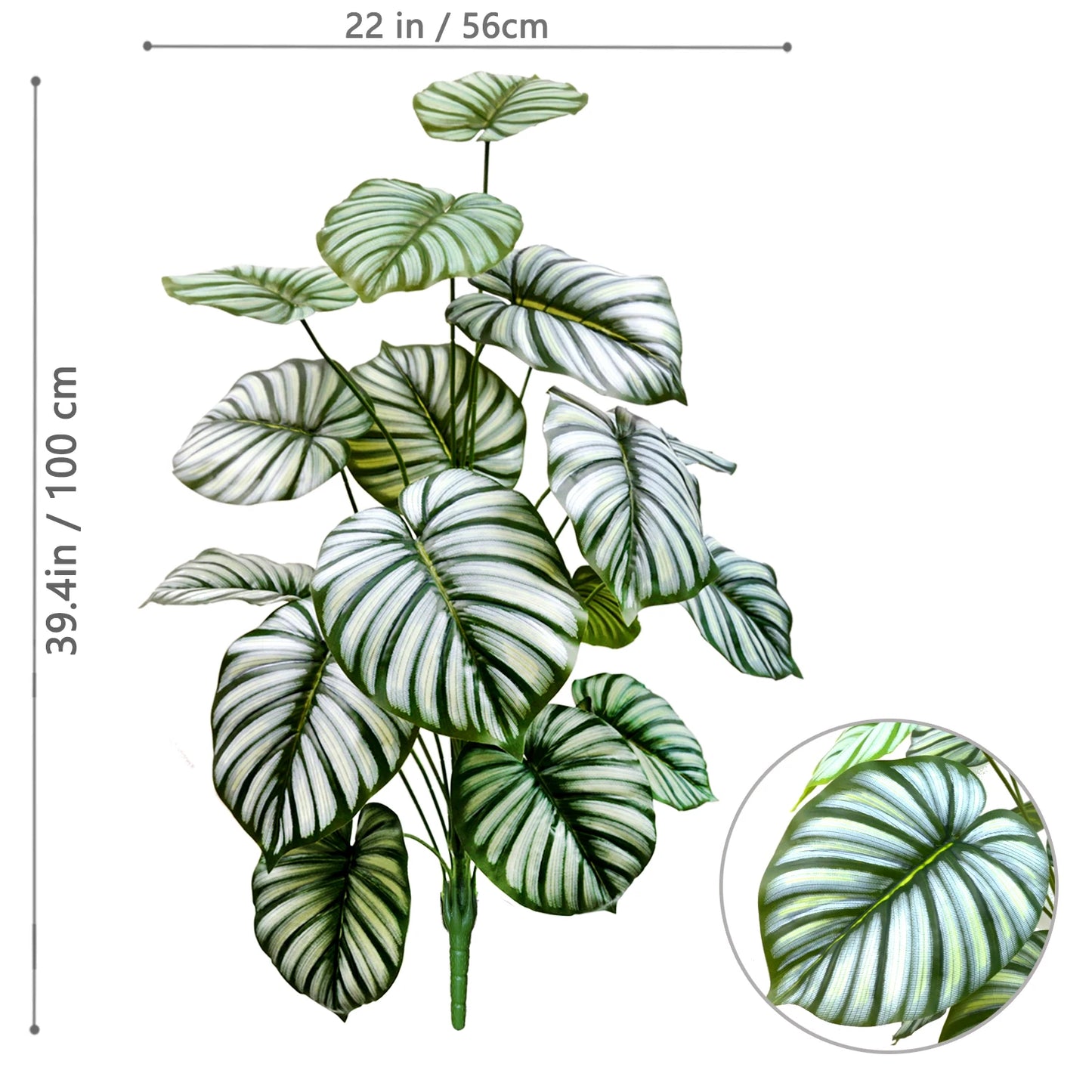 Tejesa 60-103cm Artificial Monstera deliciosa Pothos Alocasia Leaf Fake Plant Ornamental Festive Home Office Decoration