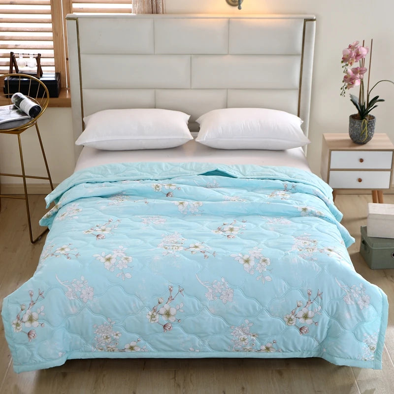 Hemasa Quilted summer single double bed light Printed quilt core Air conditioning quilting twin queen size duvet Thin plaid comforter