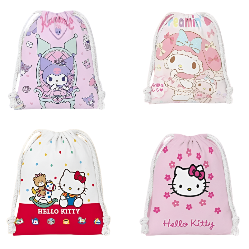 Hemasa drawstring hello kitty cartoon small bag storage bag