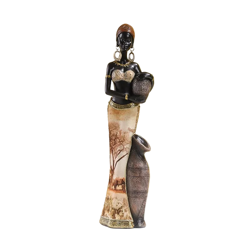 Hemasa African Style Resin Craft Figurines/ Black Woman Art Sculpture for Bedroom/Living Room/Bar Cabinet/ Entryway Decor