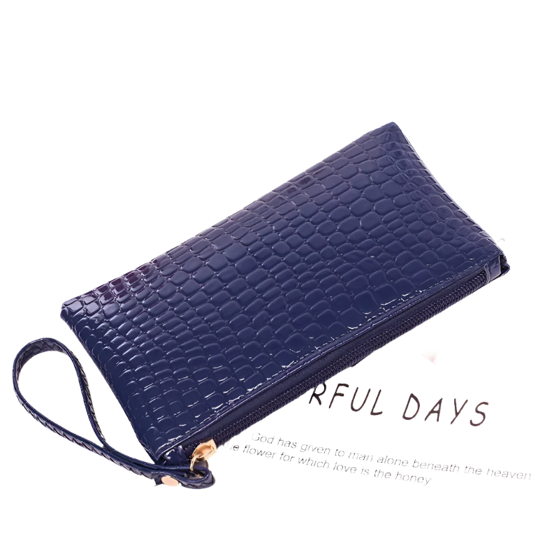 Hemasa Crocodile Pattern  Wallet Litchi Grain Coin Purse Female Bag Wrist Bags Zipper Phone Pocket Credit Card Holder