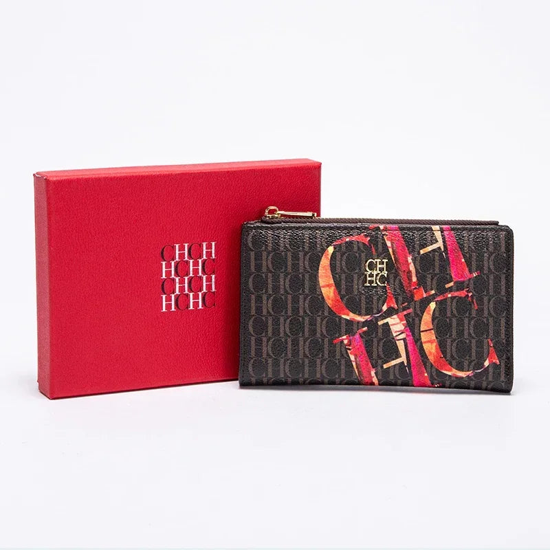 CH New Fashion Simple Card Holder Bag Luxury Brand Printed Women's Long Wallet Vintage Classic PVC Material 2025