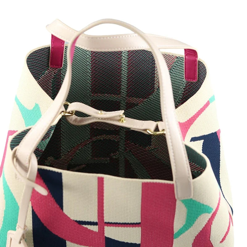 CH Brand Women's Tote Bag Large Capacity Multifunctional Letter Fly Weave Design Autumn Winter New Women's Handbag