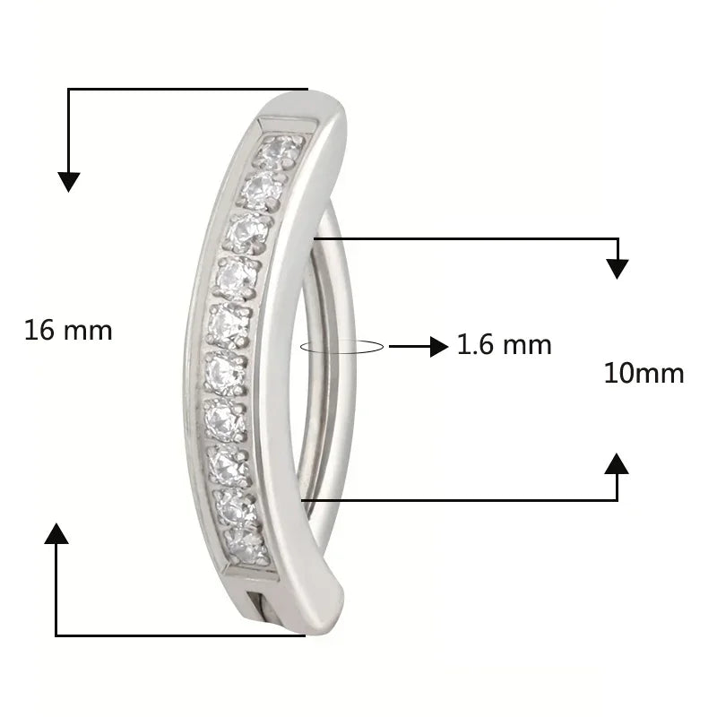 G23 Titanium PIERC Reverse Curved Clicker Navel Barbell Shiny Zircon Sexy Belly Button Rings Bellybutton Sexy Piercing Jewelry