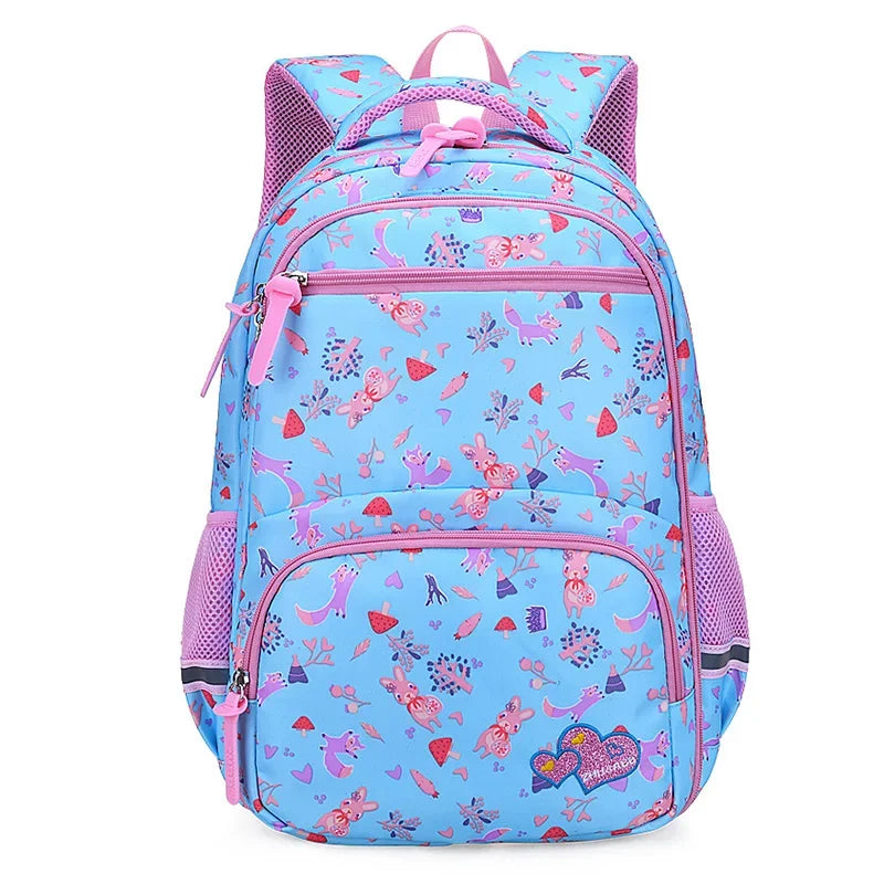 Cute Printing School Bags Elementary School Students Waterproof Backpacks Children Girls Bookbag Grade 1-6 Casual Backpacks Kids