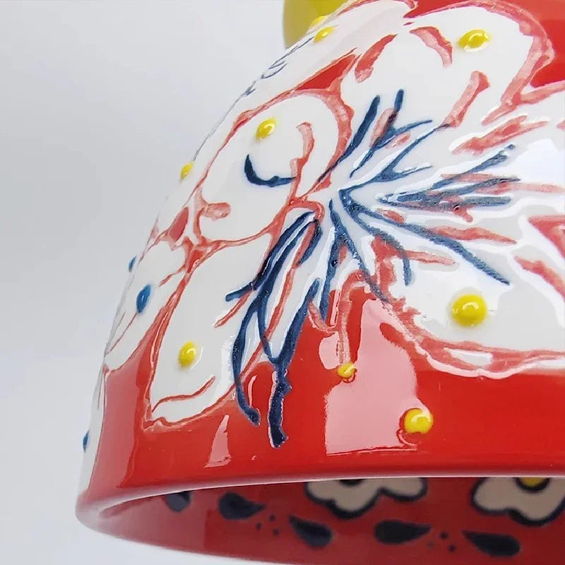 Chinese Style Flower Ceramic Cup Chandeliers Dining Room Dining Table Lamp Modern Creative home Decor Bedroom Bedside Chandelier