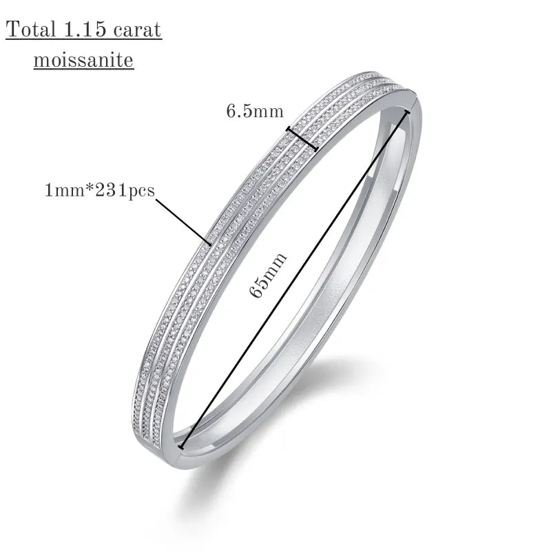 TBCYD D Color Moissanite Bangle Bracelets For Women S925 Silver Full Diamond Sparkling Wedding Fine Jewelry Gifts Wholesales