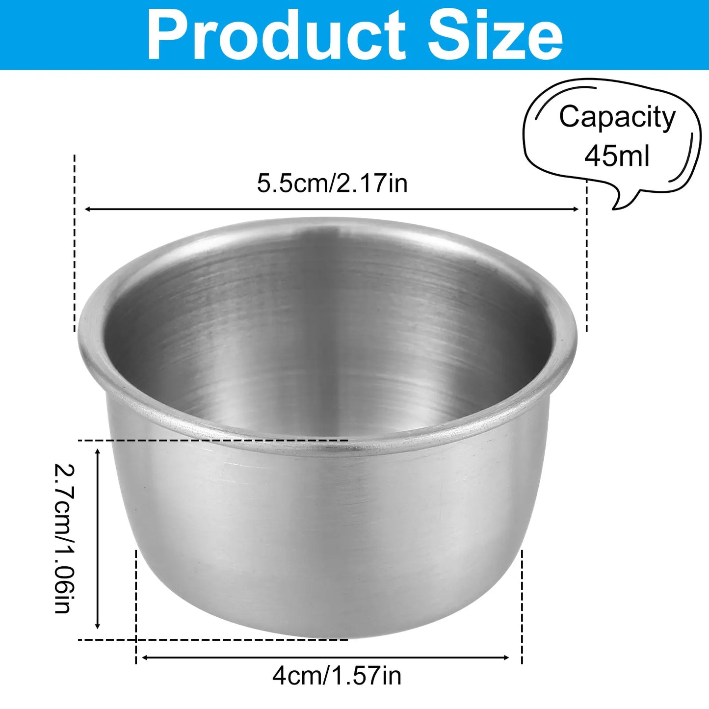 20/12Pcs Sauce Dipping Cup Stainless Steel Condiment Sauce Cup Reusa 1.5oz Mini Sauce Dish Dipping Bowl Salad Dressing Container