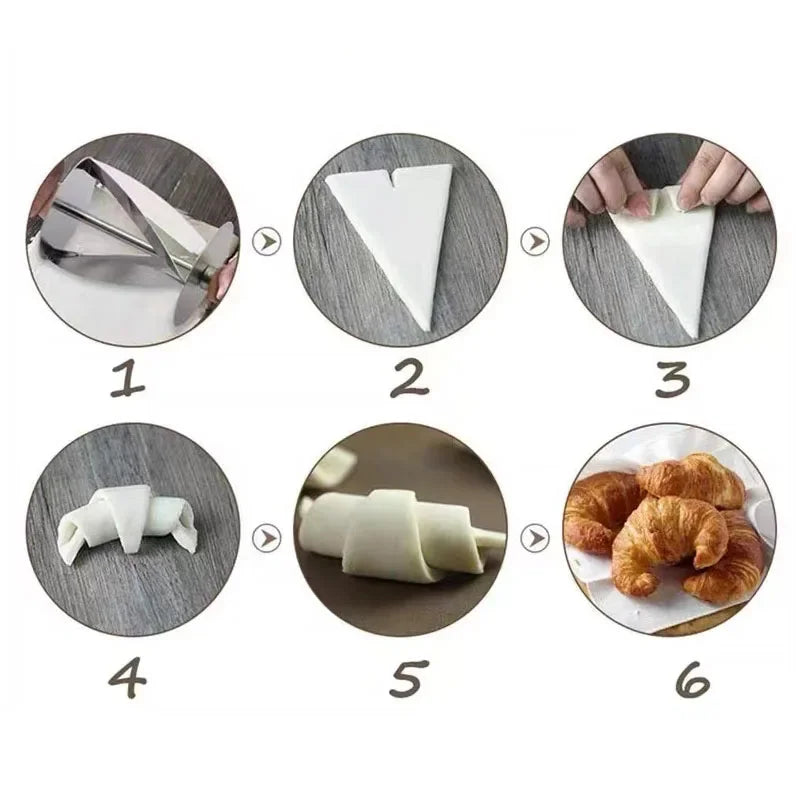 Stainless Steel Rolling Dough Cutters For Making Croissant Kitchen Bread Cake Pastry Wheel Sharp Knife Baking Decorating Tools
