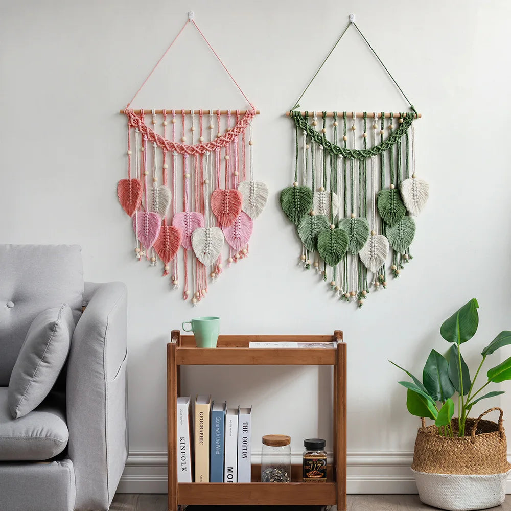 Hemasa Leaf Macrame Wall Hanging /Boho Woven Wall Tapestry