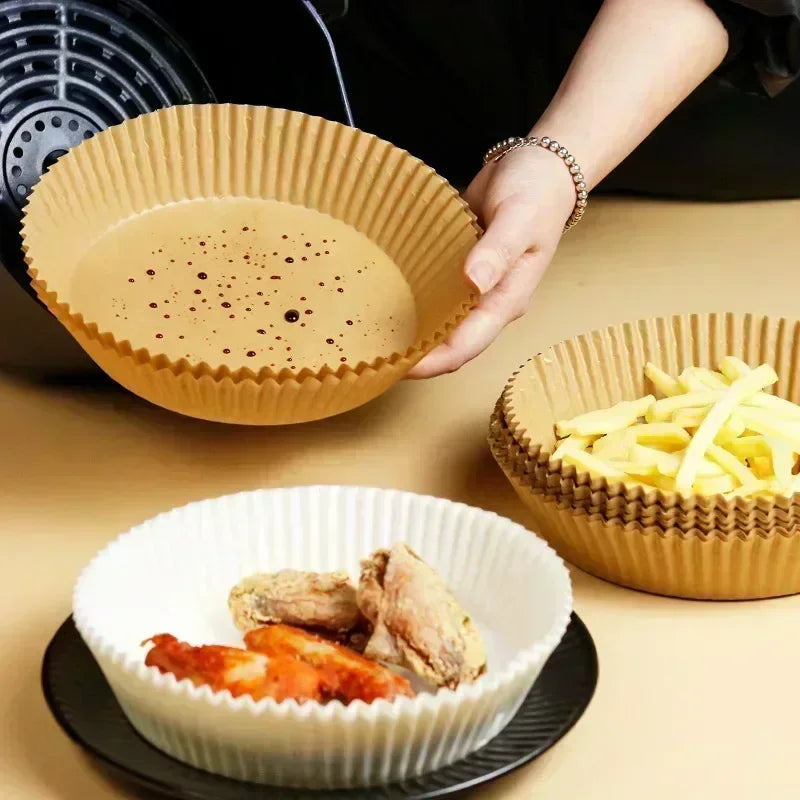 Tejesa Air Fryer Disposable Baking Paper Liner Non-Stick Mat Steamer Square Round Parchment for Microwave Oven Kitchen Cookers (20CM-Square, 200PCS)