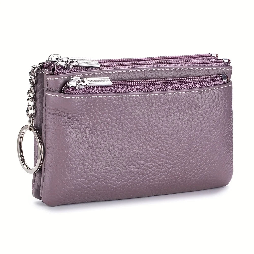 Hot sale Geniune Leather Lady's Coin Purses Short zipper Chain Wallets high quality Card Holders Small Mini Key Wallets Women