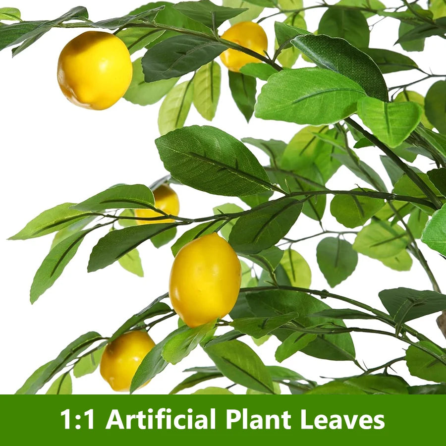Tejesa 120cm/150cm Artificial Lemon Tree Artificial Tree With Fruit Fake Bonsai Plant Plastic Potted Plant Christmas Home Garden Decor