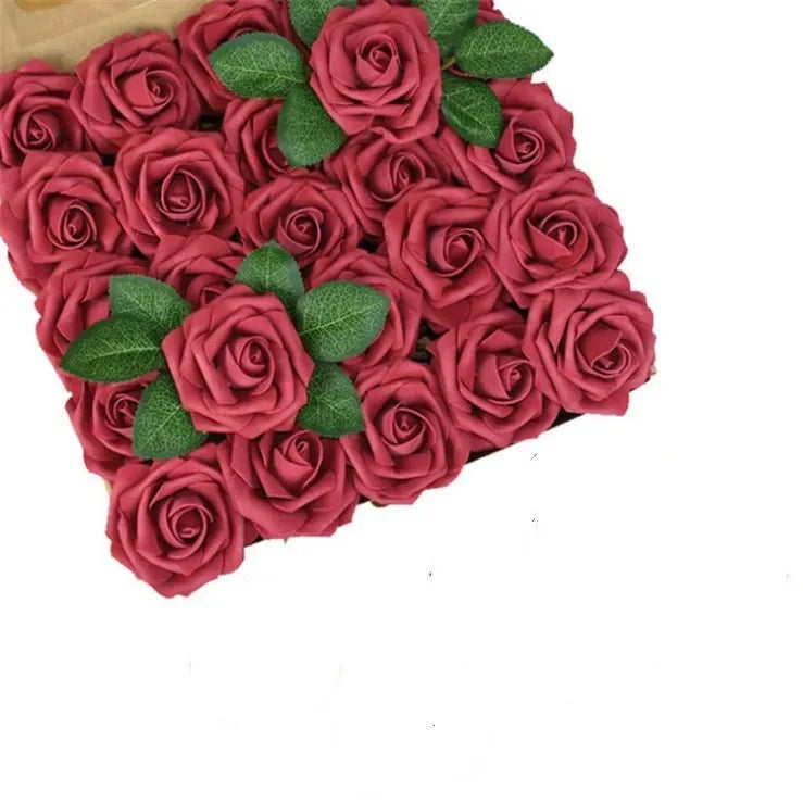 Rose Artificial Flowers 15/25/100pcs Foam Fake Roses Wedding Bouquets Centerpieces Mothers Day Valentines Gifts Party Decoration