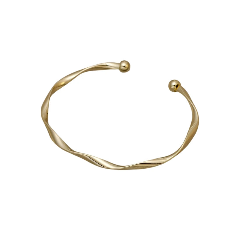 Hemasa  Twisted Bracelet Simple Design Opening Bangle Women Fine Fashion Jewelry Wedding Party Jewelry  Gifts Wholesale