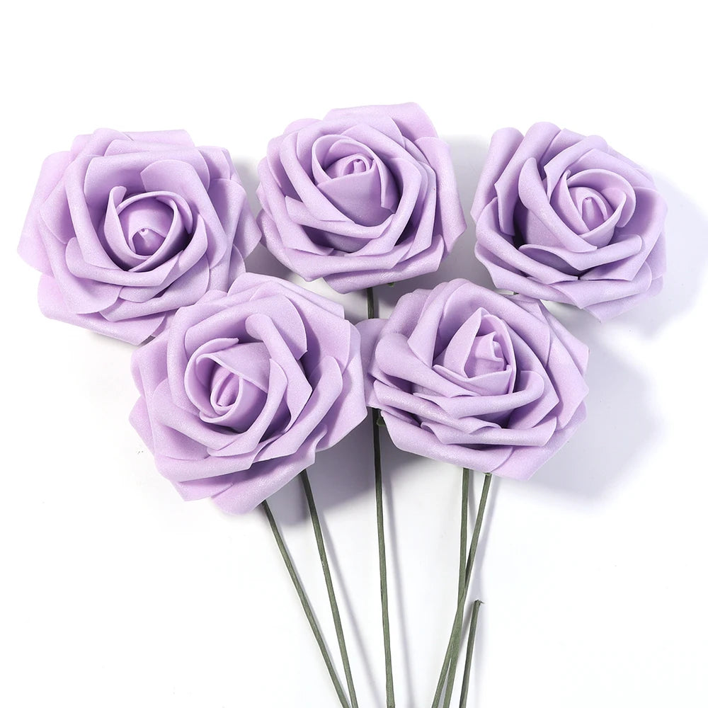 Tejesa 5/10/20Pcs Artificial Foam Rose Flowers 7.5cm PE Simulation Roses Fake Flower Bouquet for DIY Home Wedding Party Dceor Material