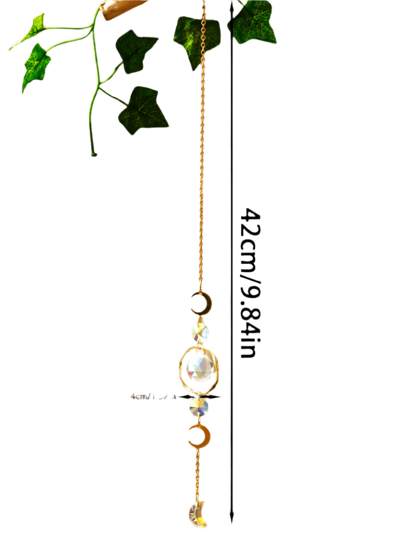 Hemasa Hanging Ornaments Boho Sun Catcher Handmade Art Crystal Sun Catchers with Gold Chain for Window/ Wall or Garden Decor Wind Chimes