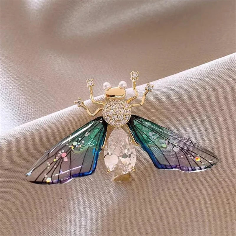 Elegant Cute Bird Brooches for Women Unisex Shiny Rhinestone Zircon Emblem Bee  Butterfly Corsage Badges Lapel Pins Jewelry Gift